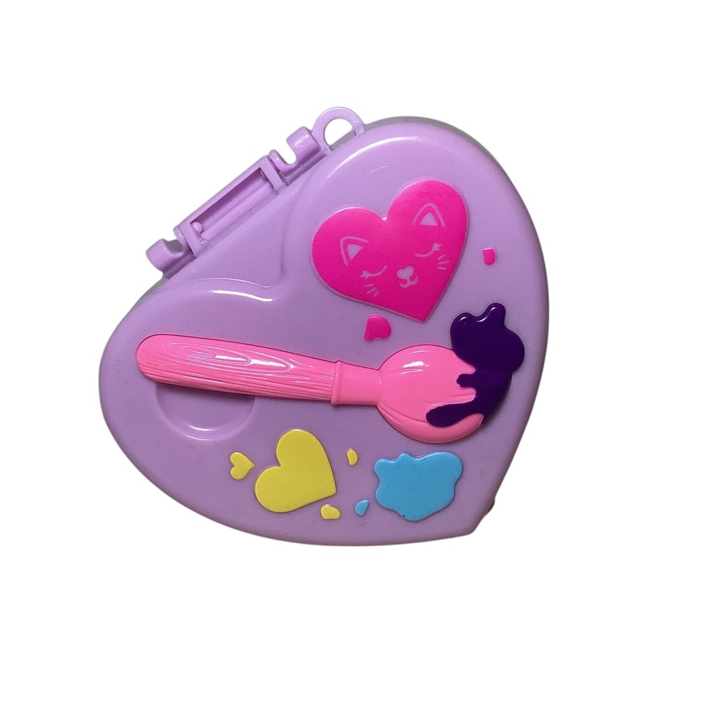 Polly Pocket Heart Studio Art Painting Playset Purple 2021 Mattel Compact Only